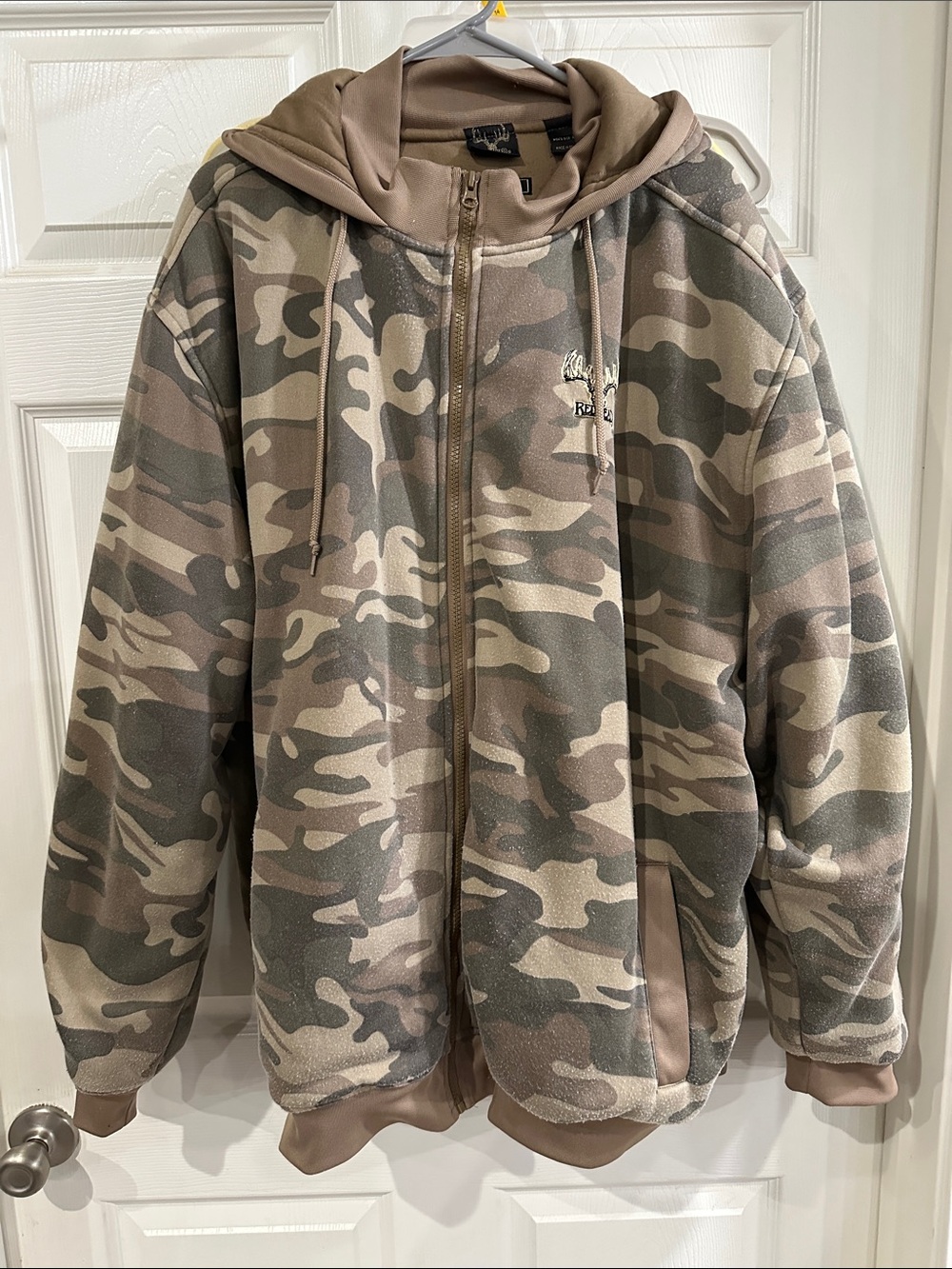 Men’s 2XL RedHead Hooded Camo Zip Jacket in Taupe & Olive